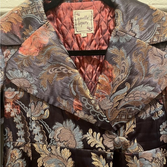 Nanette Lepore Violet Eyes Brocade Jacket Size 2 - Picture 4 of 10